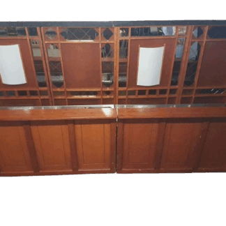 Bar mahonie 4x0.8m met tap, spoelbak en achterwand