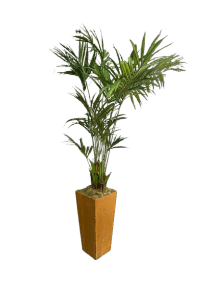 Kunstplant Kentia in cortens staal pot