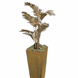Gouden Palm in cortens staal pot