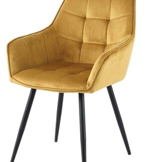 Luxe kuipstoel velvet okergeel