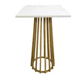 Zittafel Royal goud met wit (blad 70x70)
