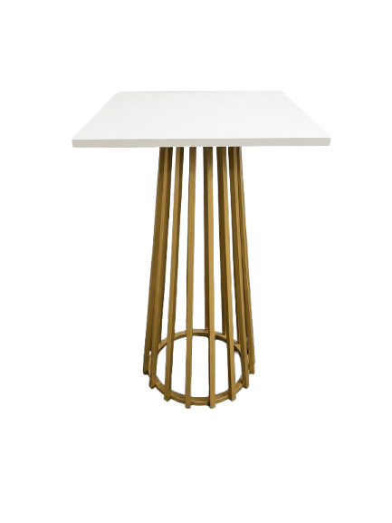 Zittafel Royal goud met wit (blad 70x70)